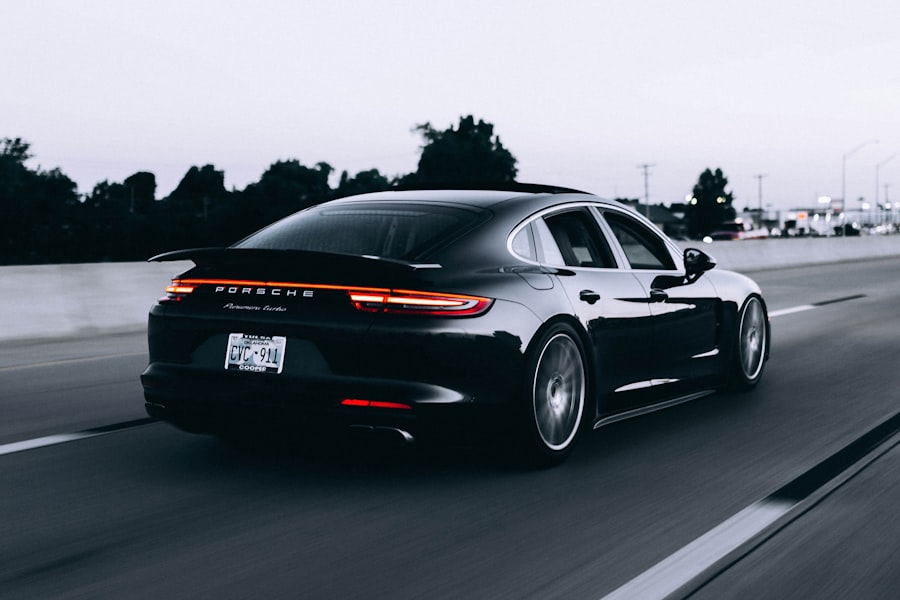A car on the road covered by auto insurance