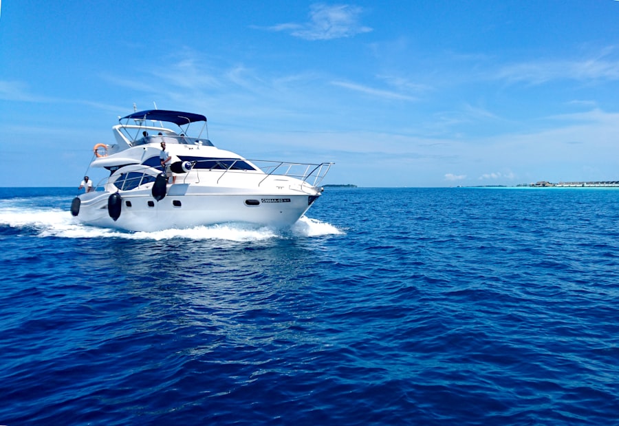 A boat cruising on the water covered by watercraft insurance